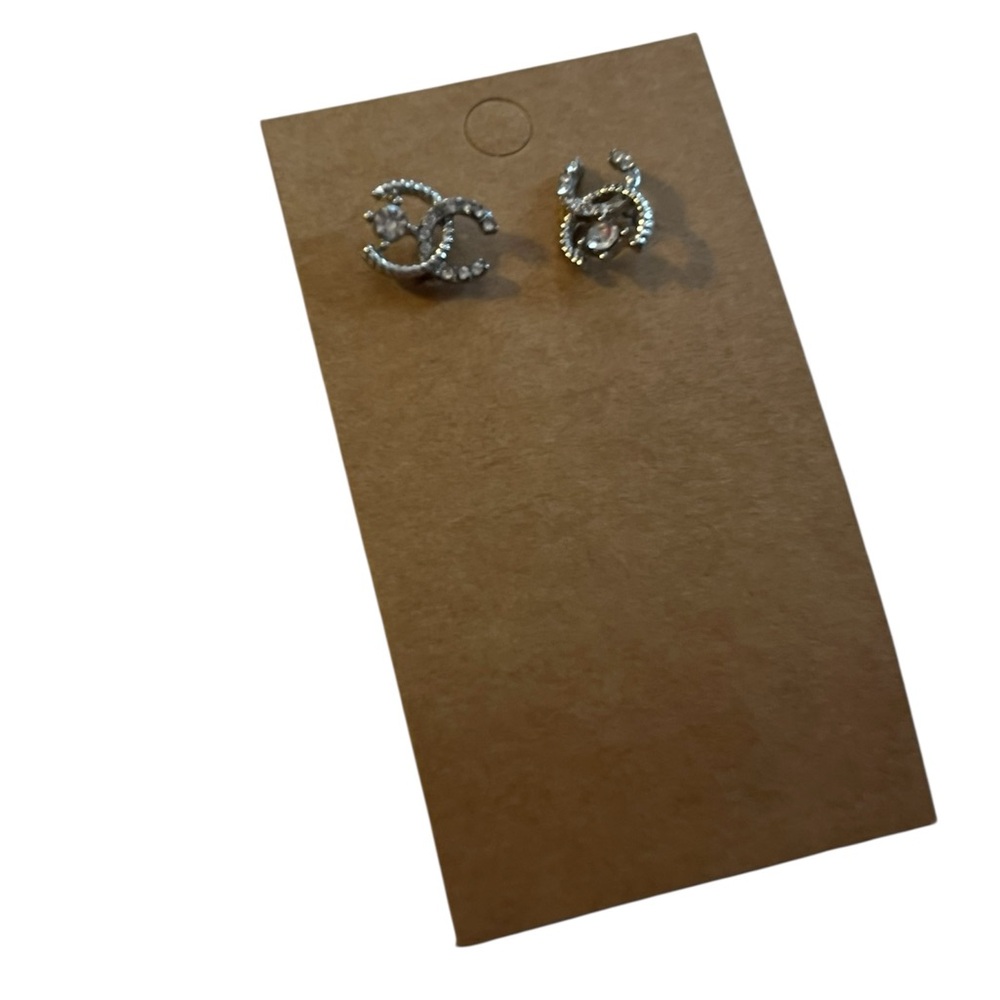 Silver Stud Earrings Designer Inspired
